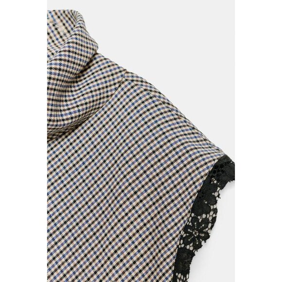 ZARA HOUNDSTOOTH LACE TOP - Picture 9 of 9